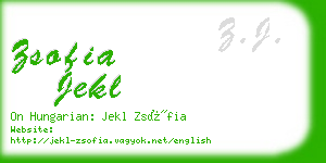 zsofia jekl business card